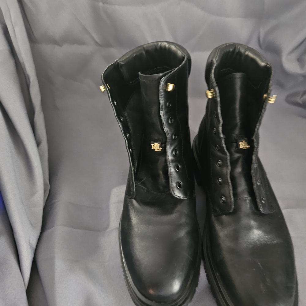Ralph Lauren Black Leather Men's Boots